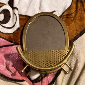Anthropologie Gold Oval Mirror with Textured Design. Possibilities are endless